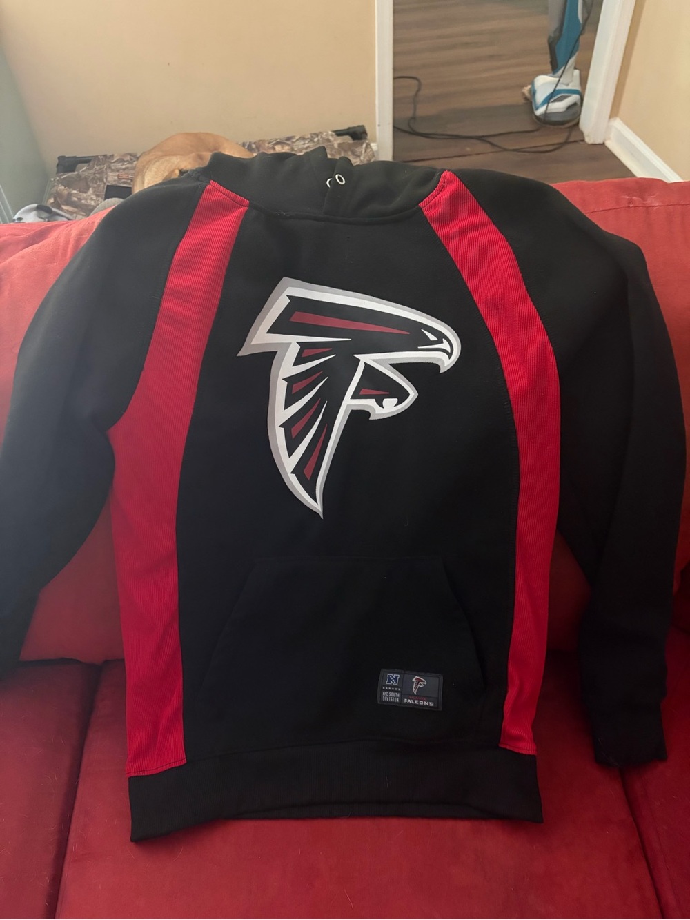 NFL Black and Red Atlanta Falcons Crewneck Sweatshirt